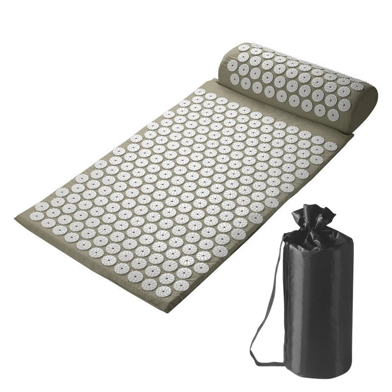 tapis yoga acupression gris clair